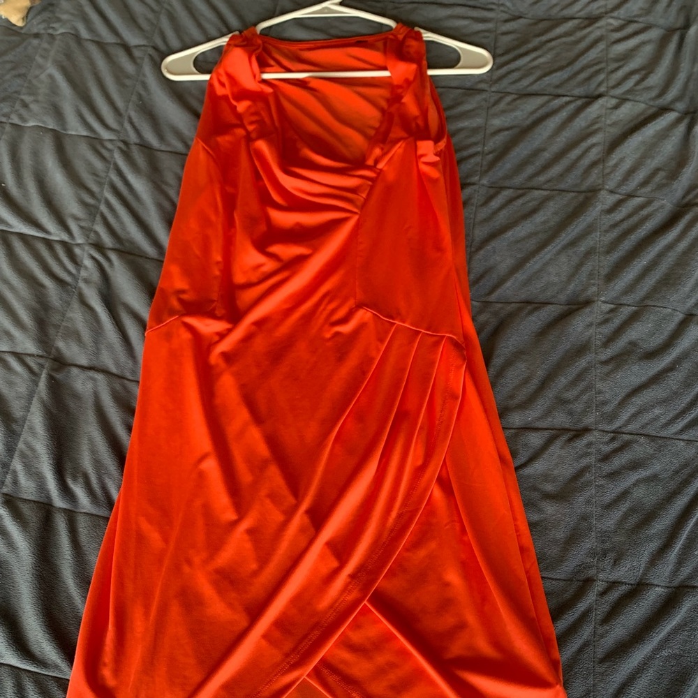 Orange fitted dress